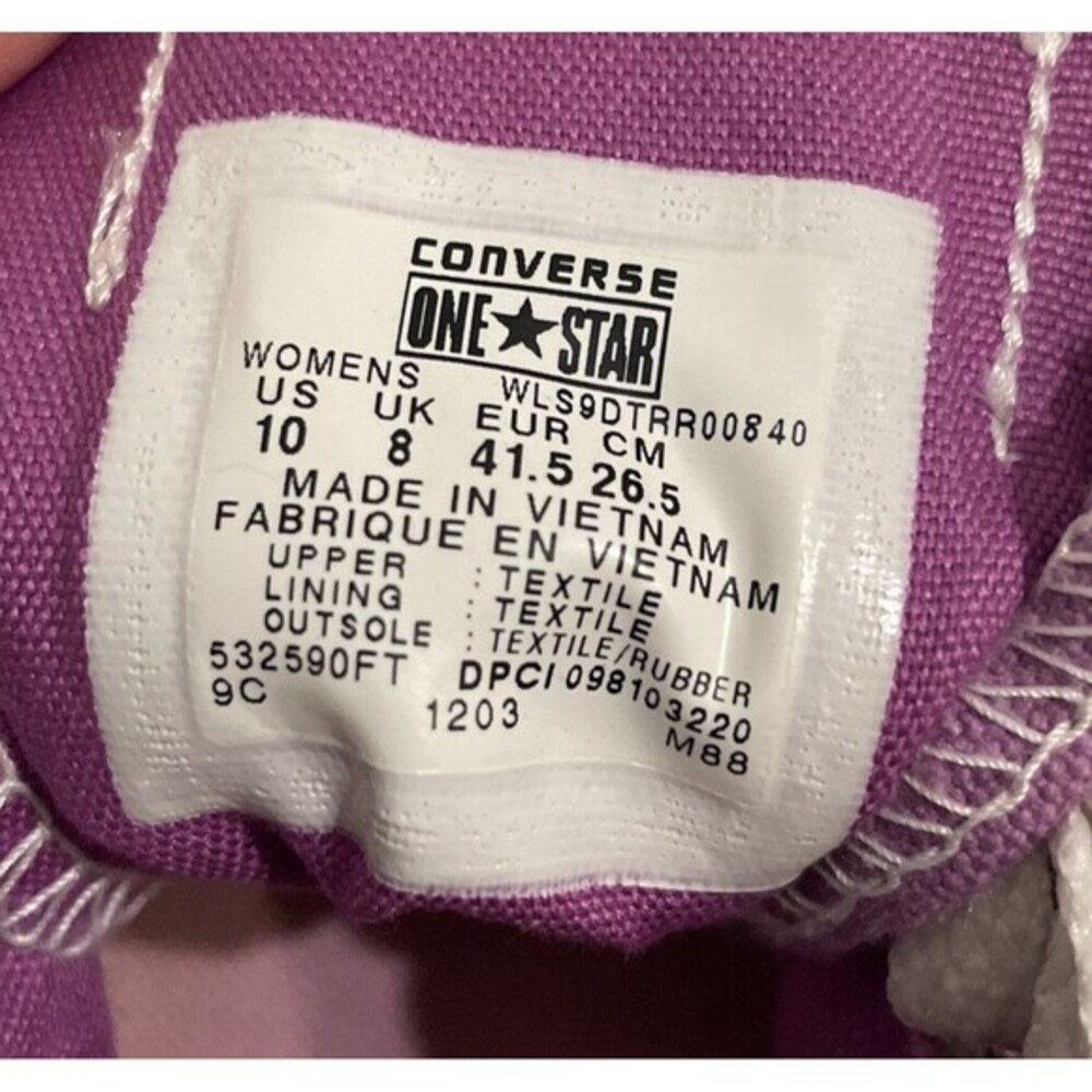 CONVERSE One Star Womens US 10 UK 8 EUR 41.5 Skater‎ Shoes Purple Lavender Cons - Picture 15 of 15